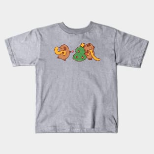 Capybara decorating Christmas tree Kids T-Shirt